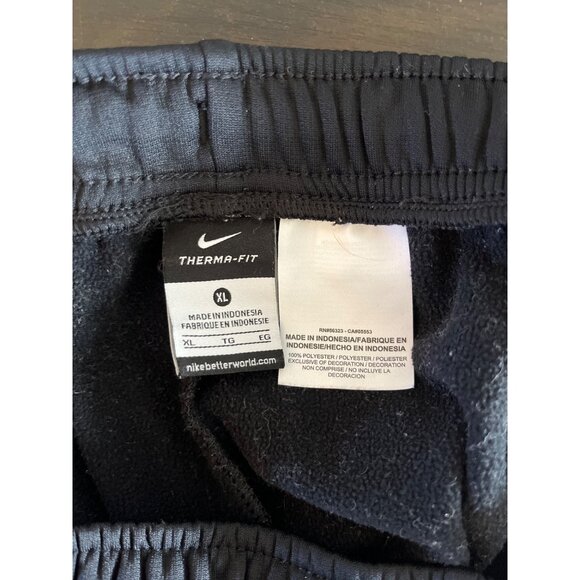 Nike Boys XLarge Black Therma-Fit Activewear Pants Logo Pockets Drawstring - Picture 4 of 5